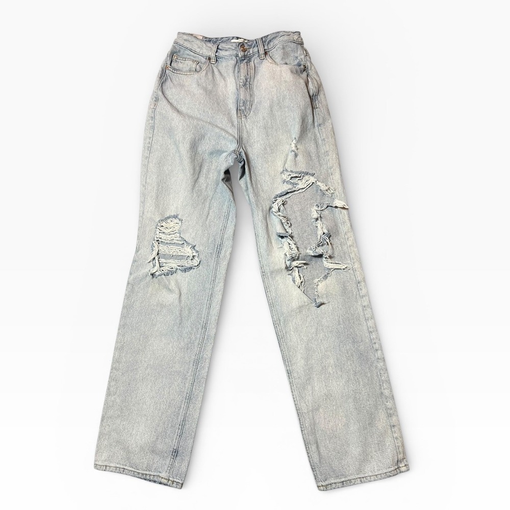 PacSun 90s Boyfriend Jeans Light Wash Distressed Denim Size 27 Ripped Grunge Y2K